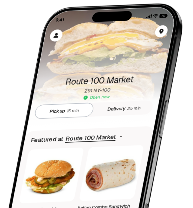 Route 100 Market app preview
